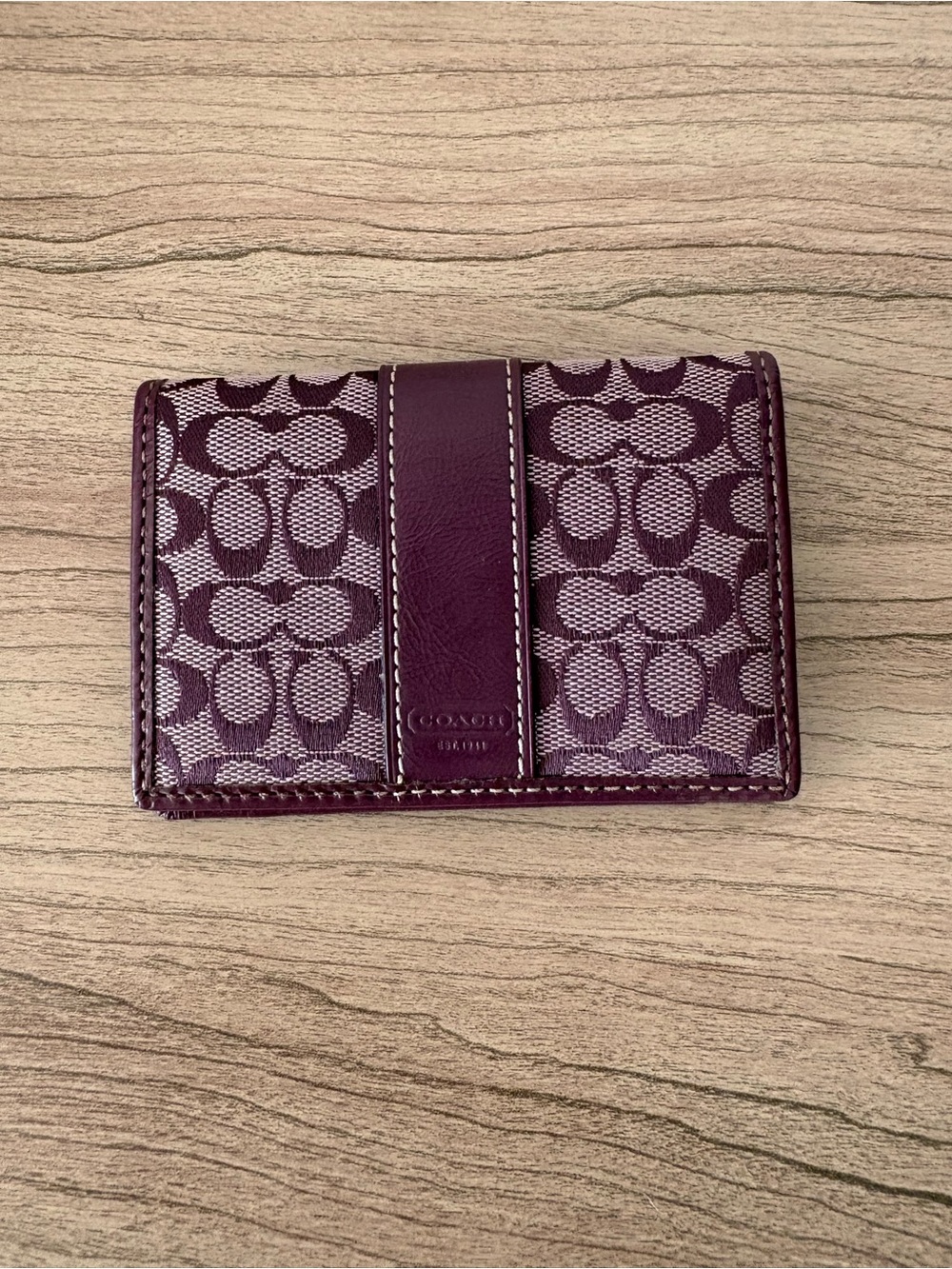 Coach Y2K purple signature collection wallet card holder